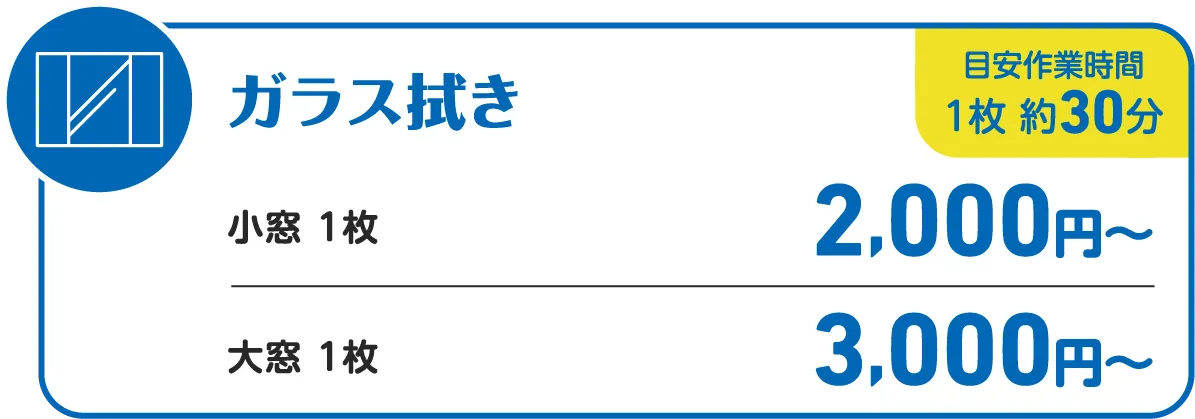 ガラス拭きの価格表